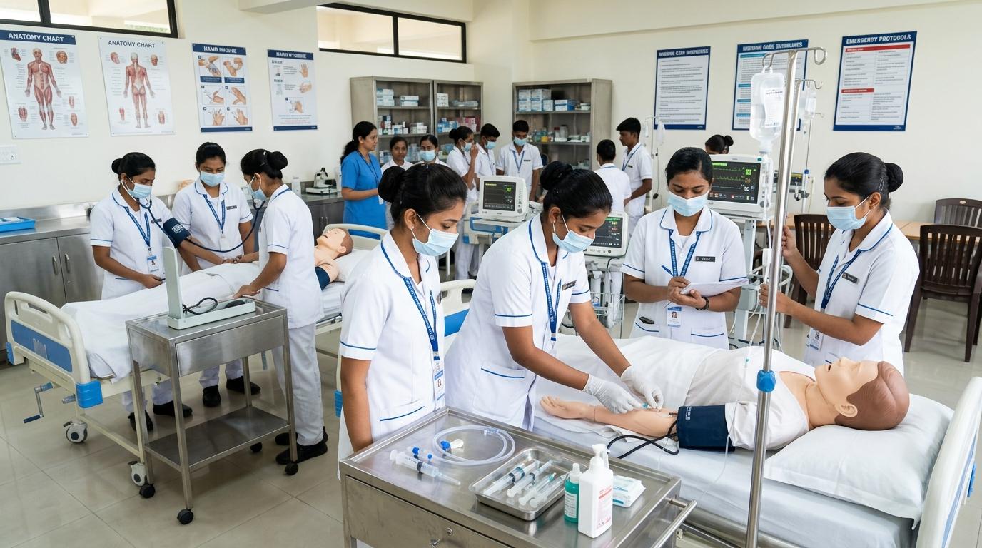 GNM Nursing Students Practical Equipment Training Lab